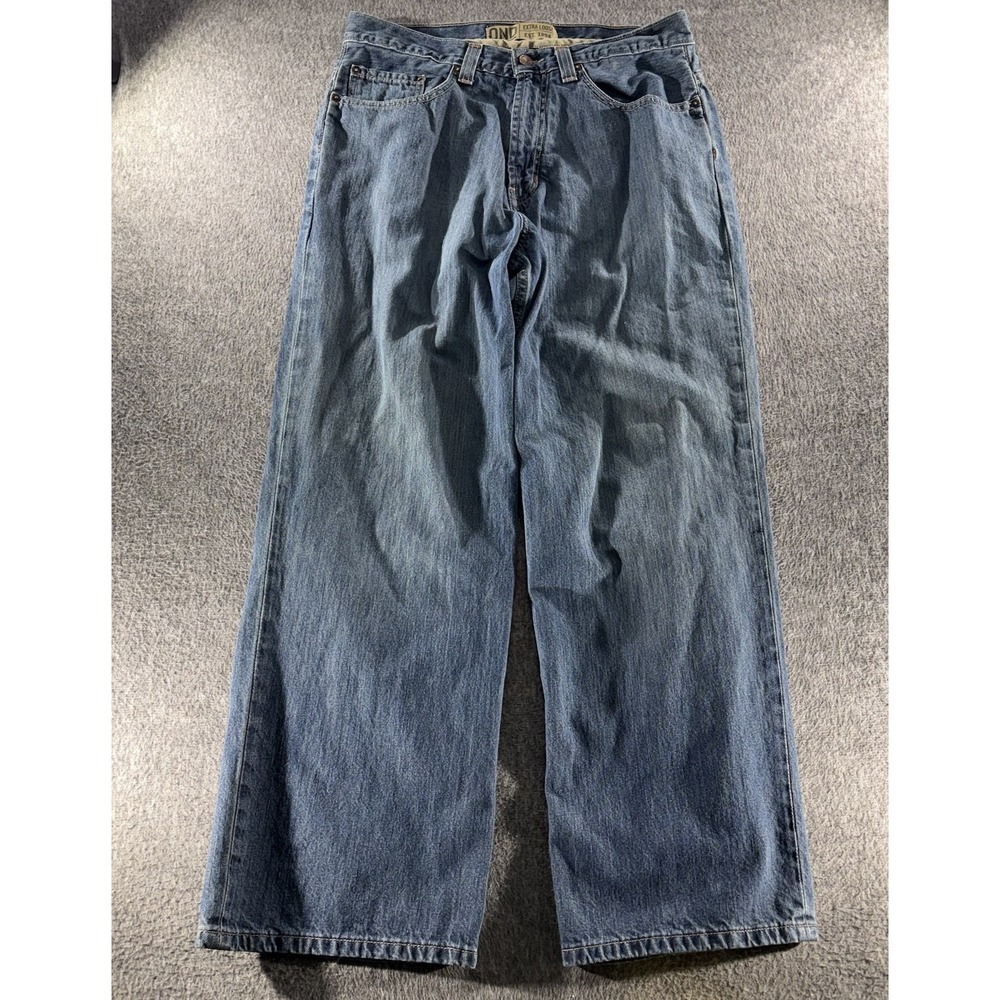 Vintage Y2K Old Navy Jeans Men 32x30 Blue Extra Loose Wide Leg Distressed Grunge